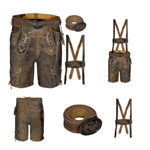 Traditional Bavarian Lederhosen Oktoberfest Costume Men’s German Festival Outfit